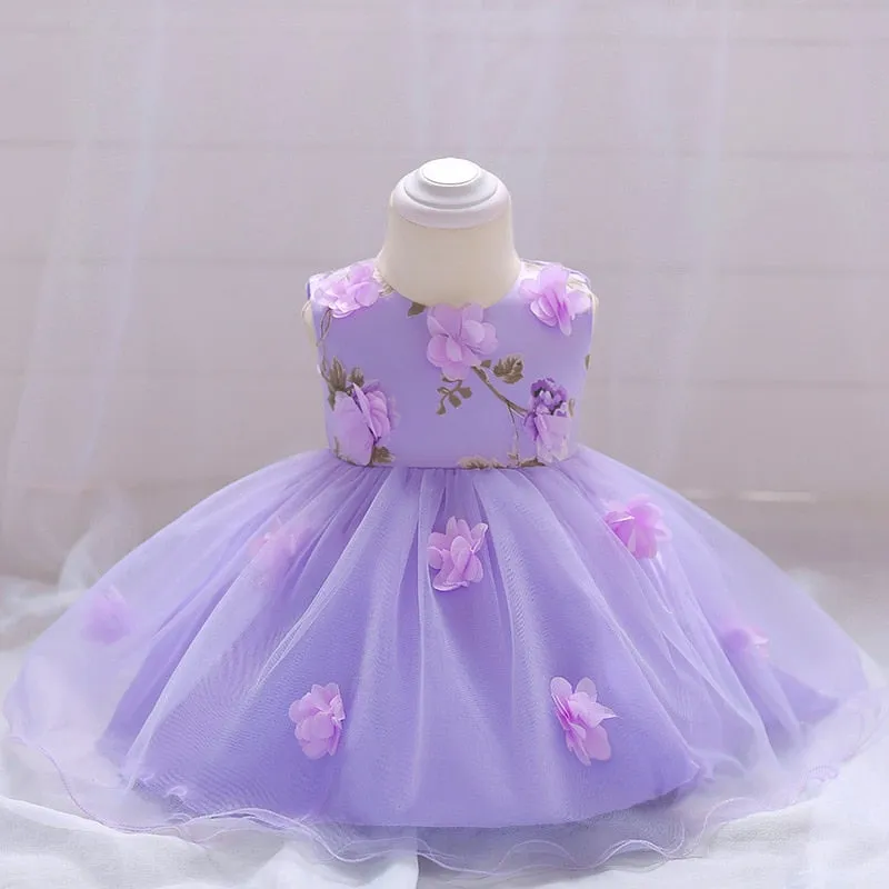Lilac Floral Party Dress (3M-24M)