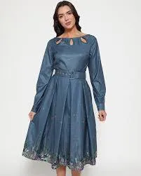 Lindy Bop Tea Dress Woodland Magpie Boho Pleated Landgirl Style