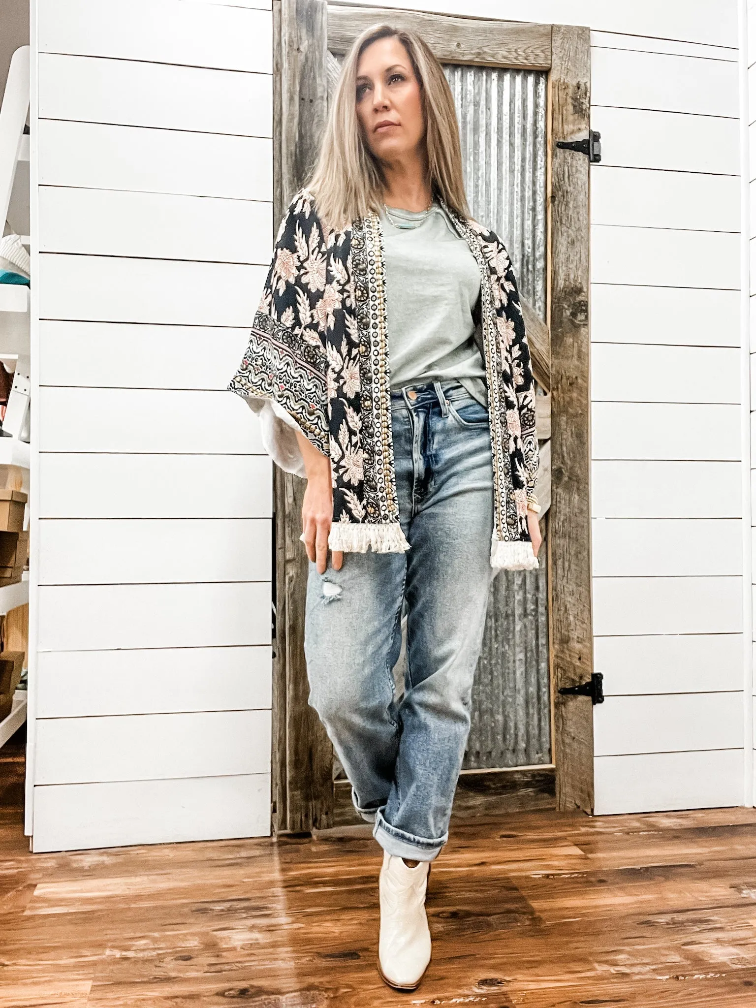 Lined Embellished Kimono