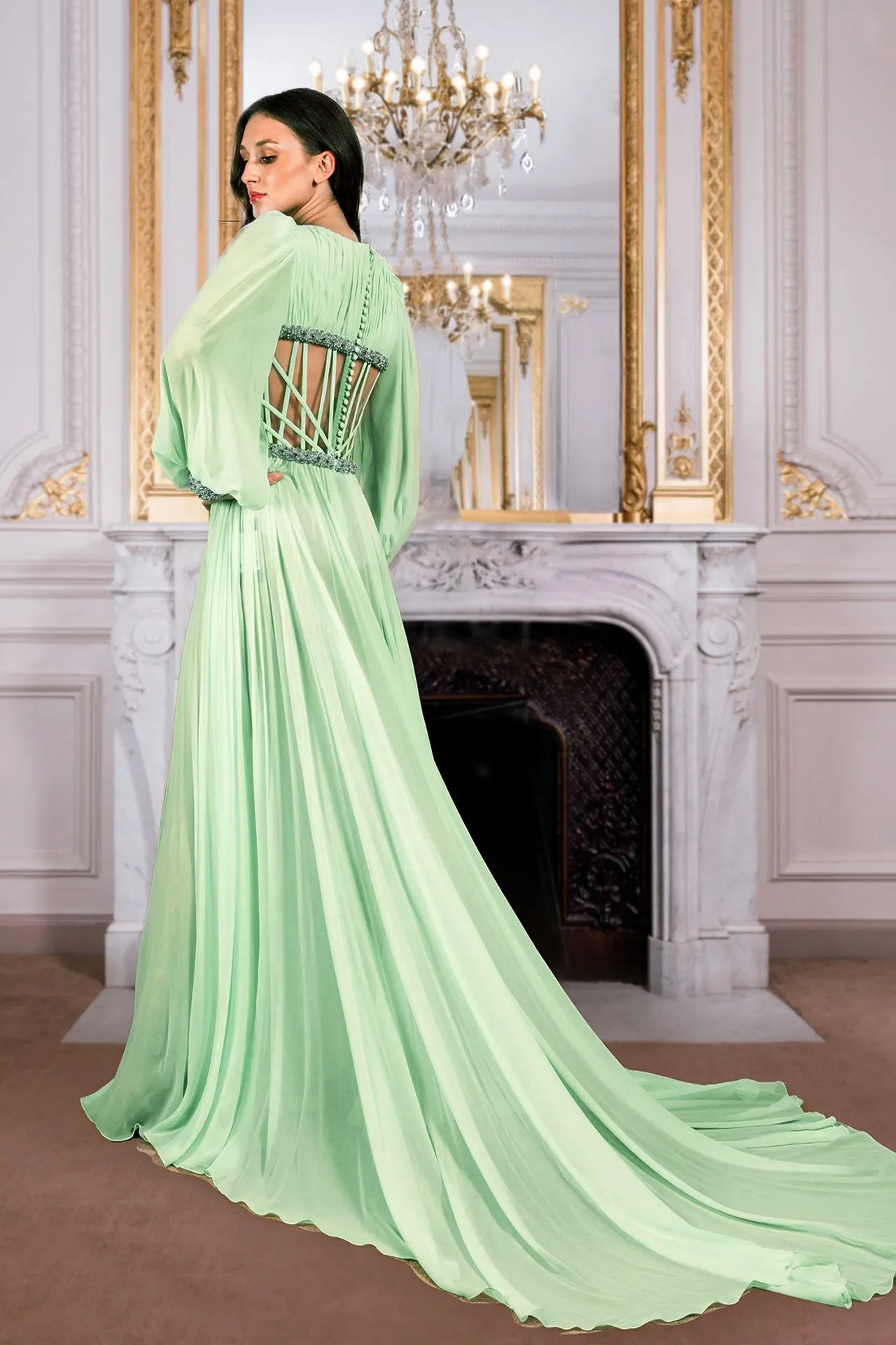 Long-Sleeved A-Line Dress