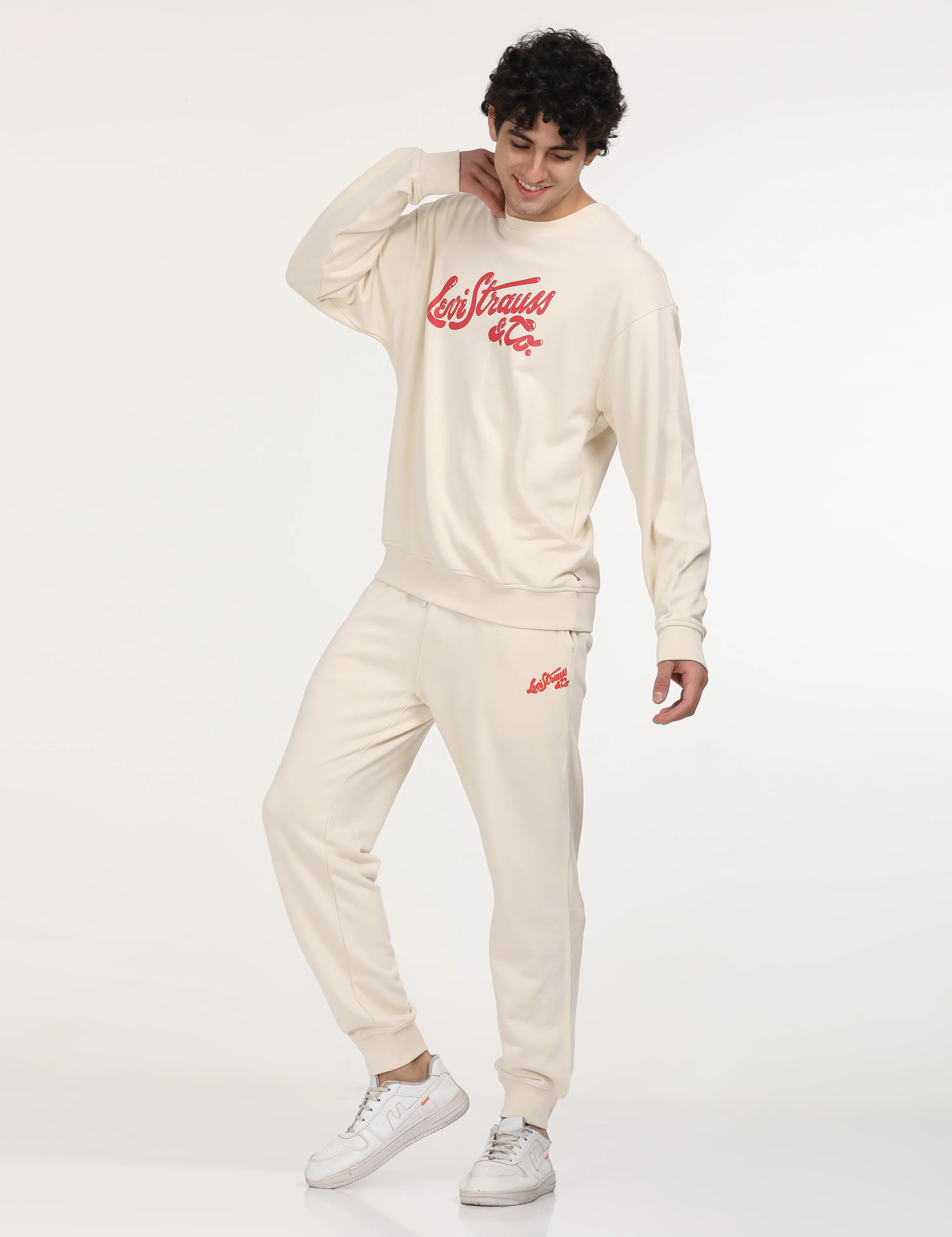 Men's Beige Regular Fit Joggers