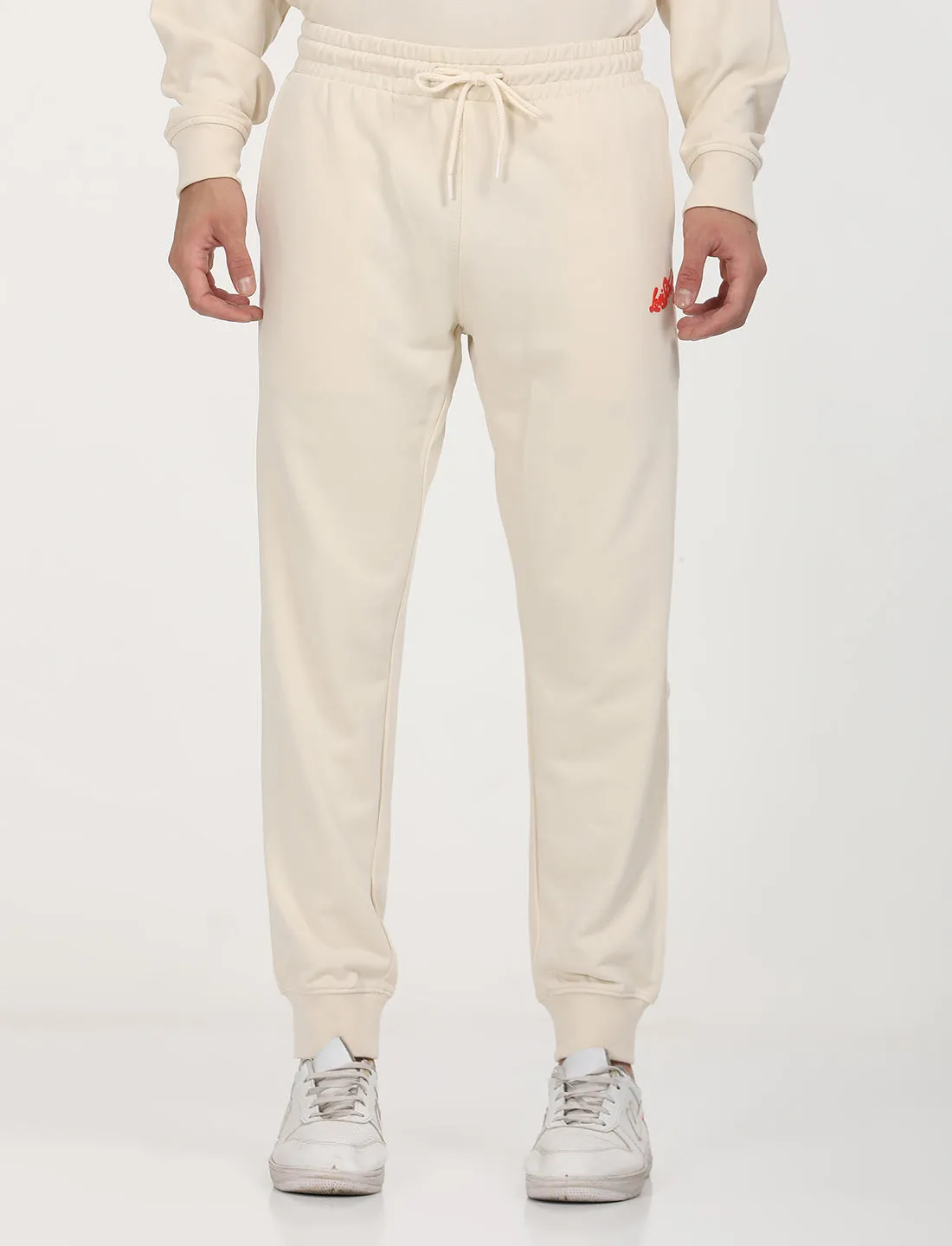 Men's Beige Regular Fit Joggers