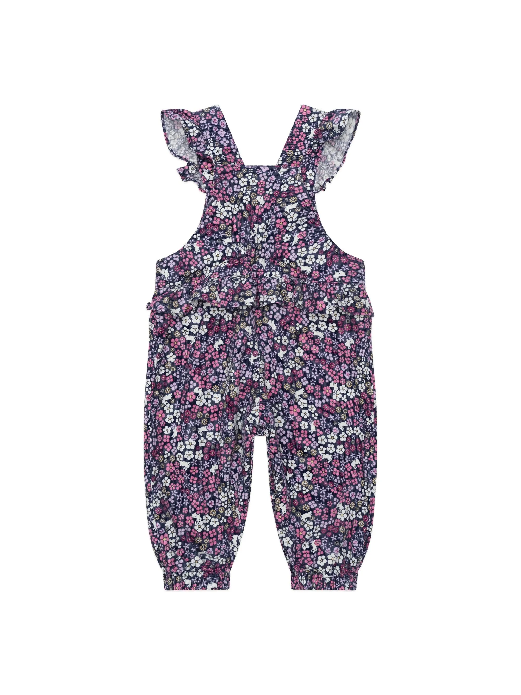 Midnight Flower Garden Frill Overall