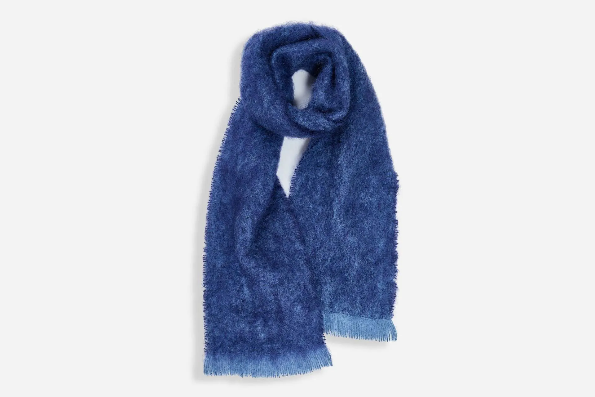 Navy Clash Mohair Scarf