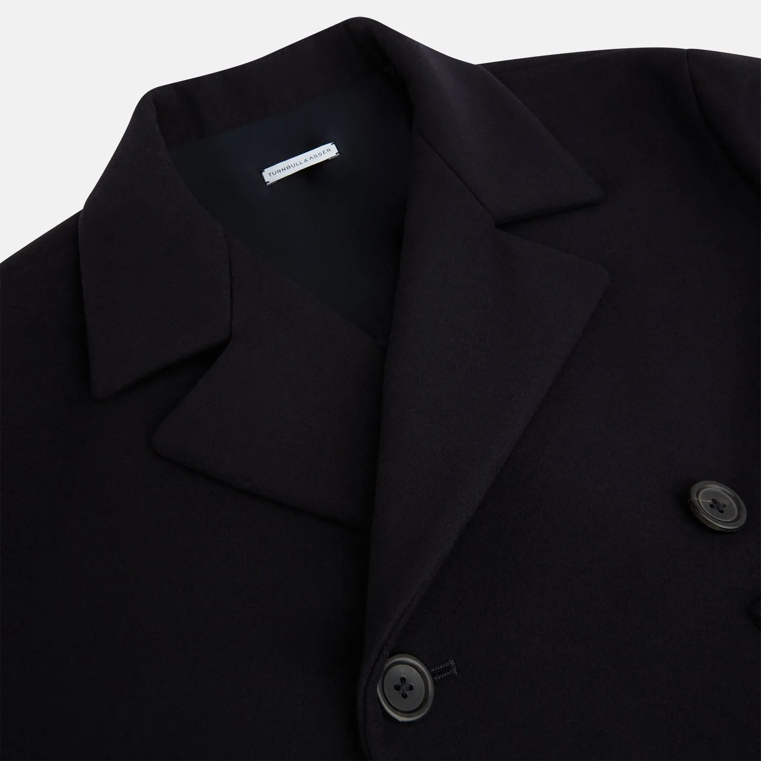 Navy Wellington Double-Breasted Caban Coat