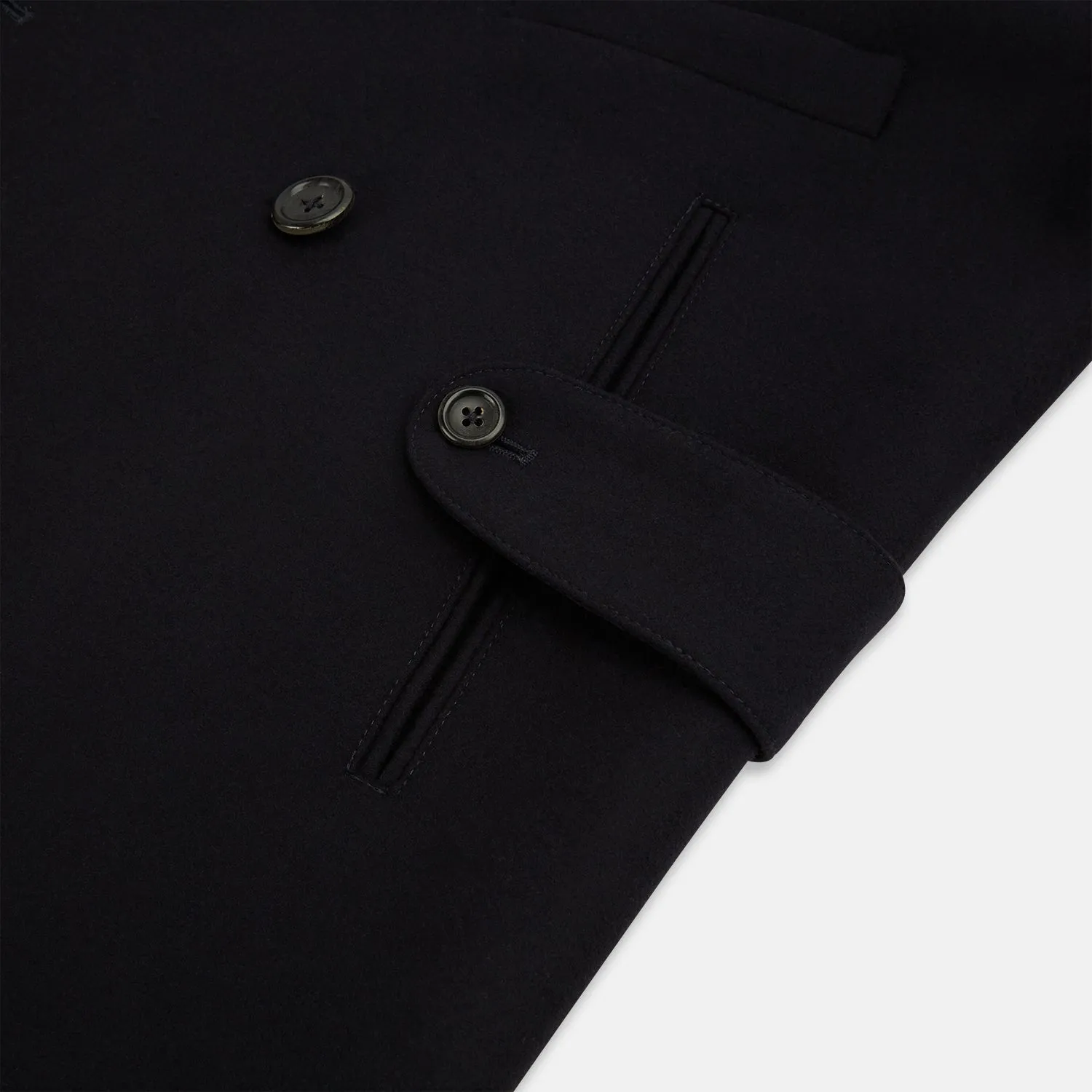 Navy Wellington Double-Breasted Caban Coat