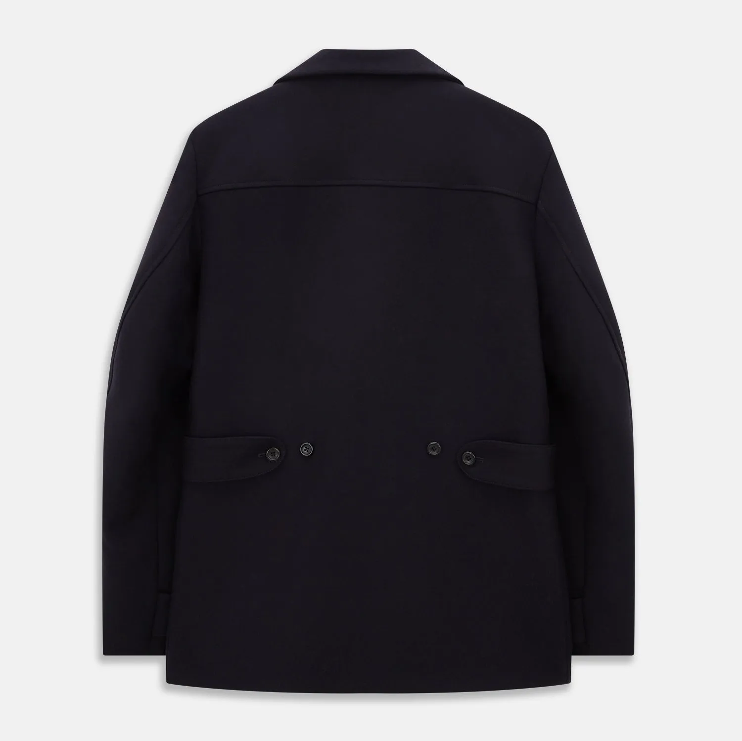 Navy Wellington Double-Breasted Caban Coat
