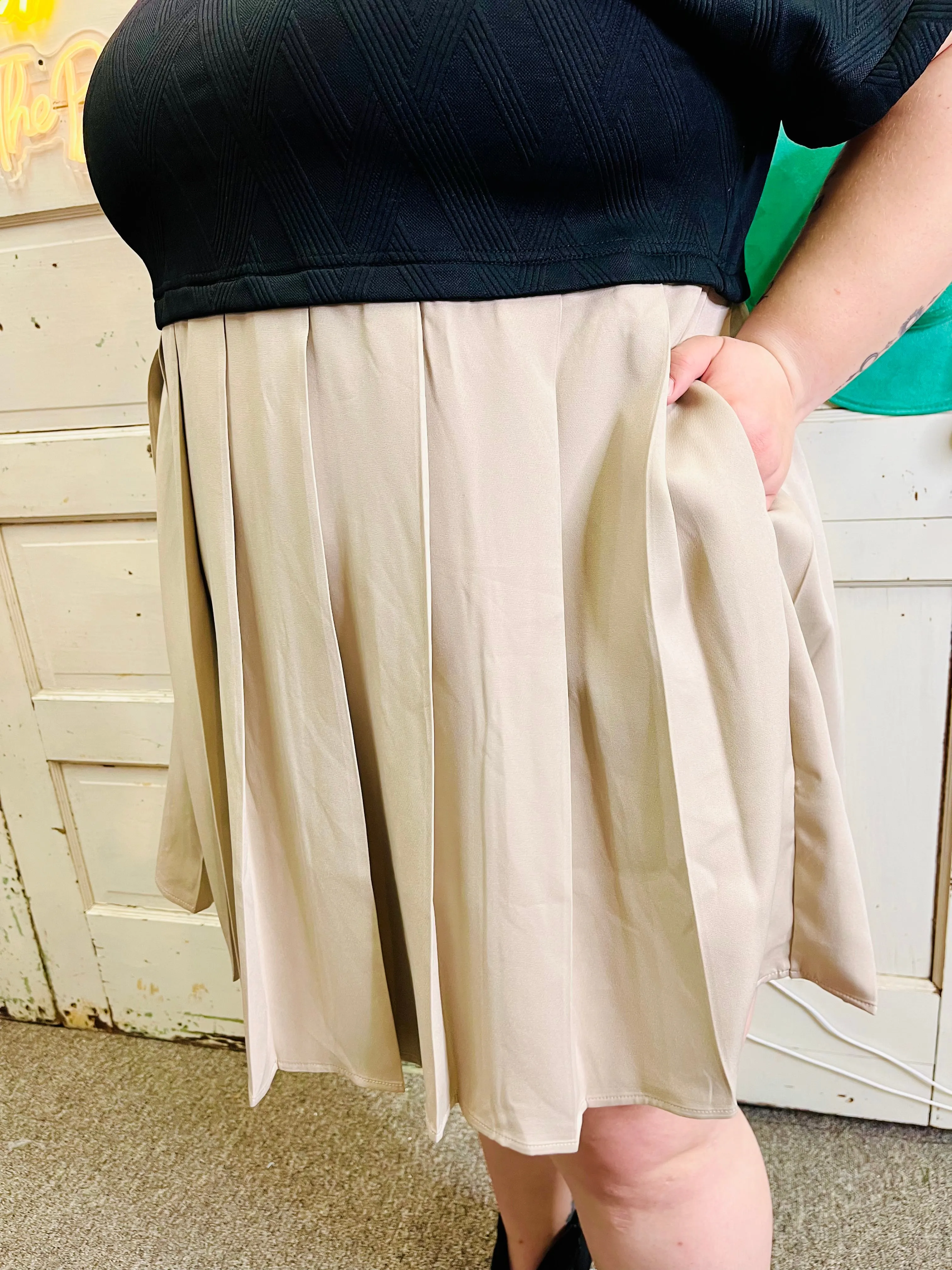 Nessie twofer pleated dress