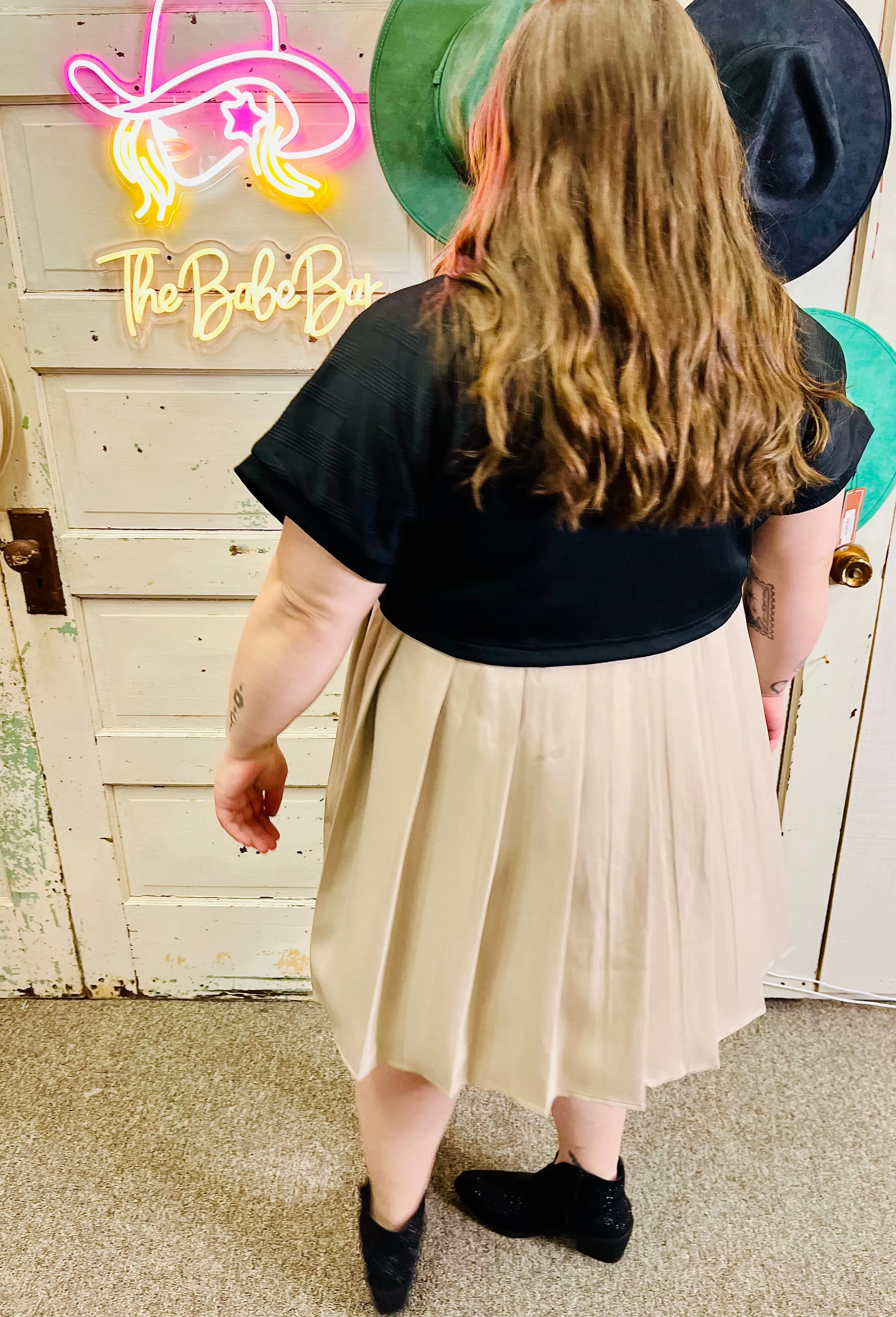Nessie twofer pleated dress