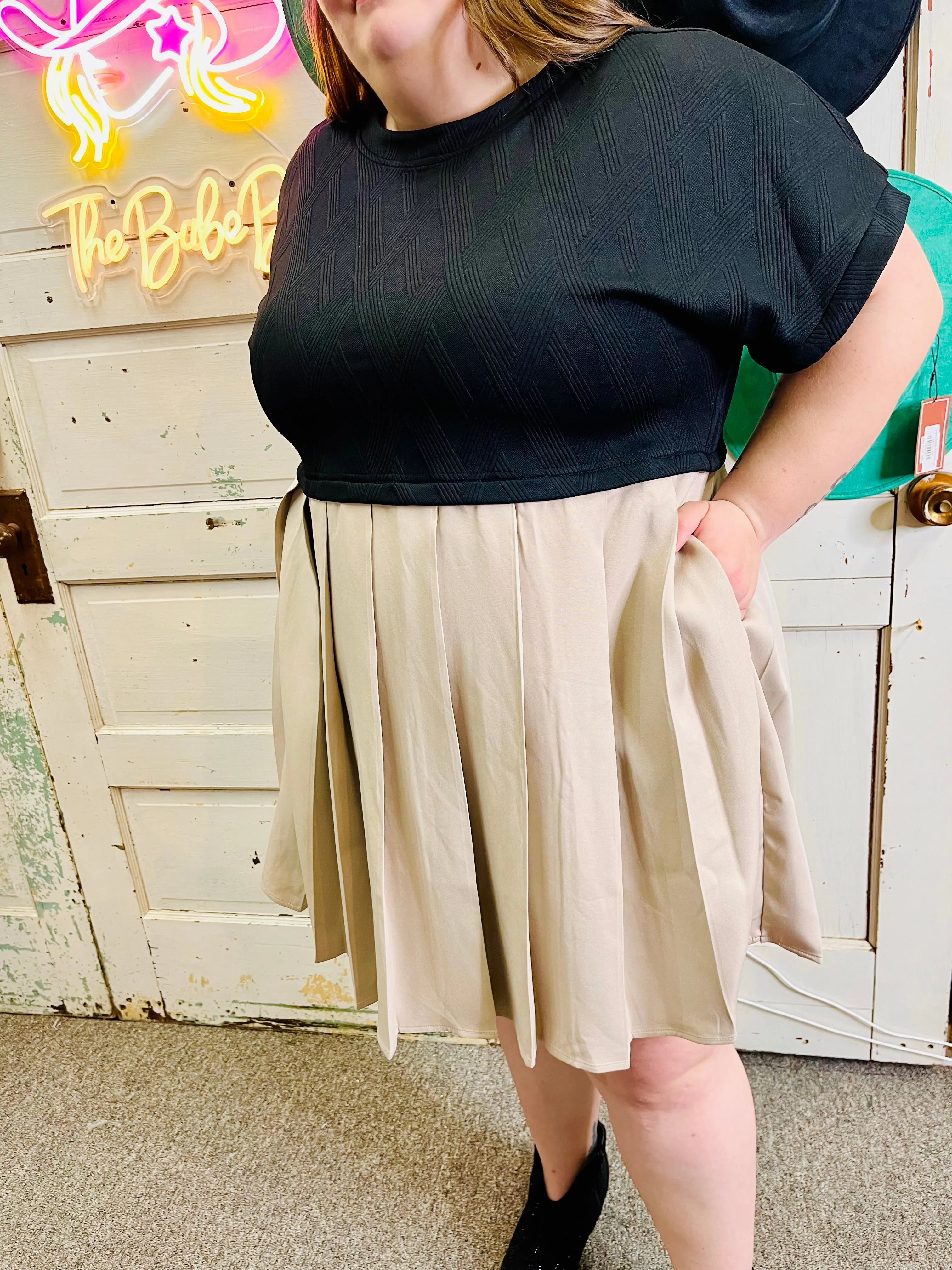 Nessie twofer pleated dress