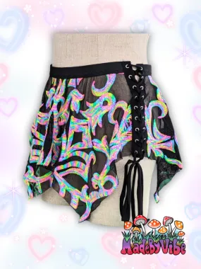 Nostalgic Neon Pixie Skirt - Ready to Ship