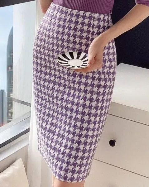 NOTTINGHAM Tweed Midi Pencil Skirt