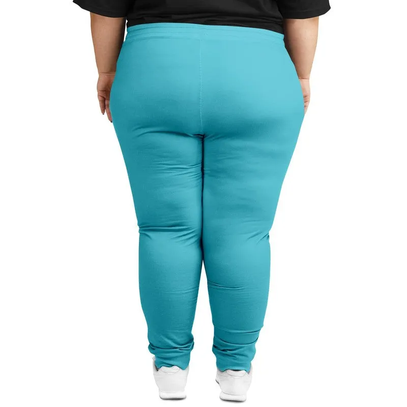 Pastel Warm Cyan Joggers | Unisex | with PLUS sizes | Bright Pastel Warm Cyan | C60M0Y15K0