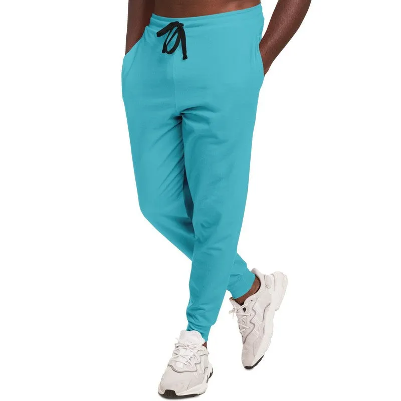 Pastel Warm Cyan Joggers | Unisex | with PLUS sizes | Bright Pastel Warm Cyan | C60M0Y15K0