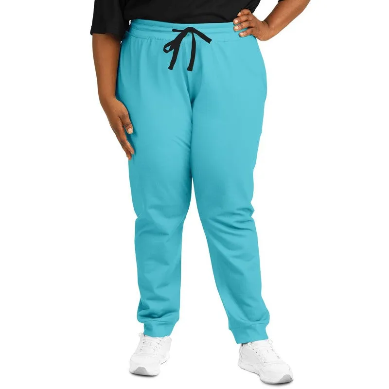 Pastel Warm Cyan Joggers | Unisex | with PLUS sizes | Bright Pastel Warm Cyan | C60M0Y15K0