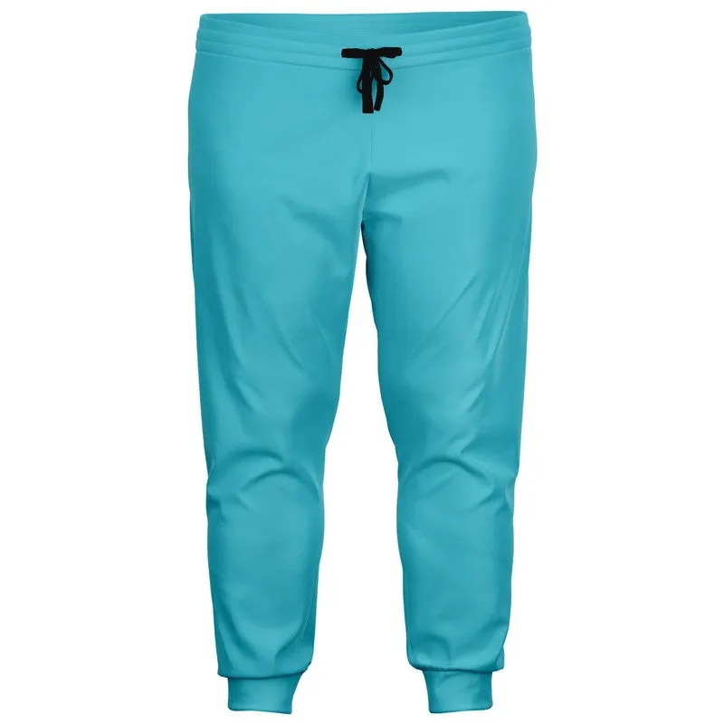 Pastel Warm Cyan Joggers | Unisex | with PLUS sizes | Bright Pastel Warm Cyan | C60M0Y15K0