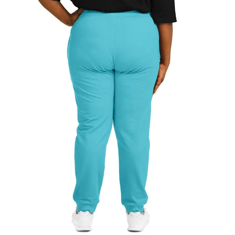 Pastel Warm Cyan Joggers | Unisex | with PLUS sizes | Bright Pastel Warm Cyan | C60M0Y15K0
