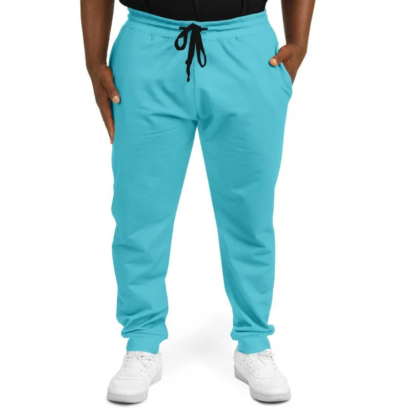 Pastel Warm Cyan Joggers | Unisex | with PLUS sizes | Bright Pastel Warm Cyan | C60M0Y15K0
