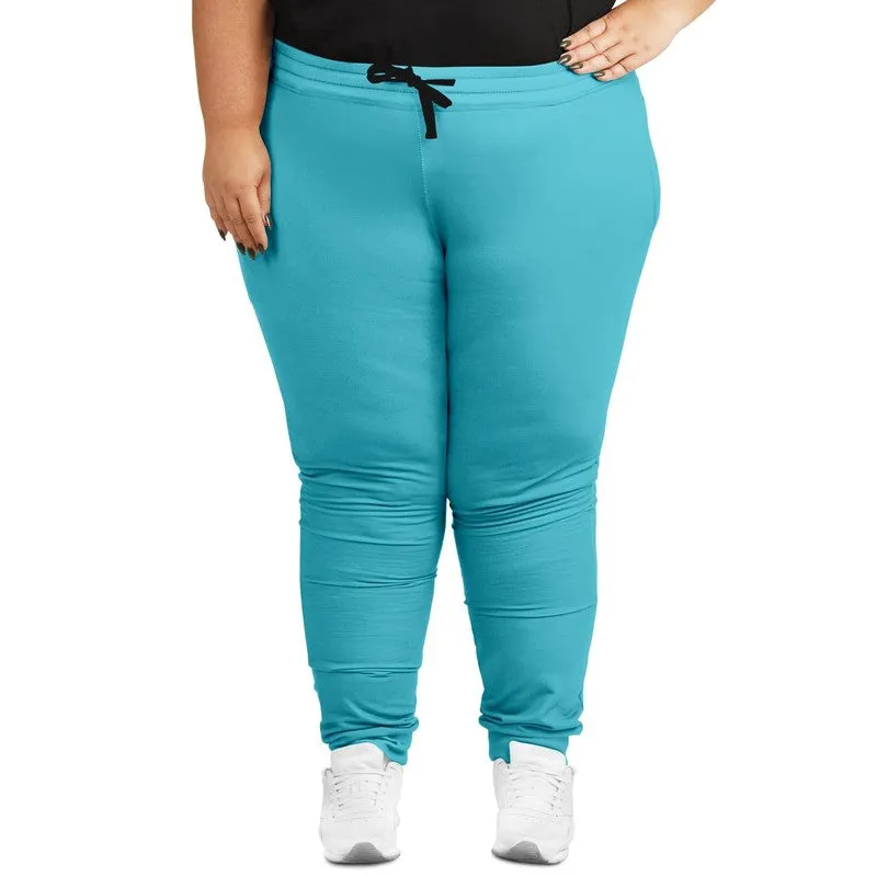 Pastel Warm Cyan Joggers | Unisex | with PLUS sizes | Bright Pastel Warm Cyan | C60M0Y15K0
