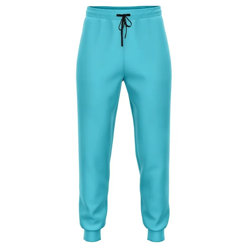 Pastel Warm Cyan Joggers | Unisex | with PLUS sizes | Bright Pastel Warm Cyan | C60M0Y15K0
