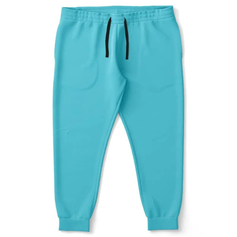 Pastel Warm Cyan Joggers | Unisex | with PLUS sizes | Bright Pastel Warm Cyan | C60M0Y15K0