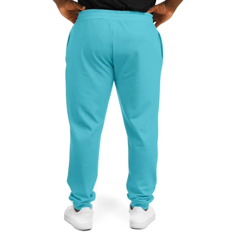 Pastel Warm Cyan Joggers | Unisex | with PLUS sizes | Bright Pastel Warm Cyan | C60M0Y15K0