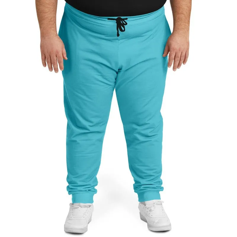 Pastel Warm Cyan Joggers | Unisex | with PLUS sizes | Bright Pastel Warm Cyan | C60M0Y15K0