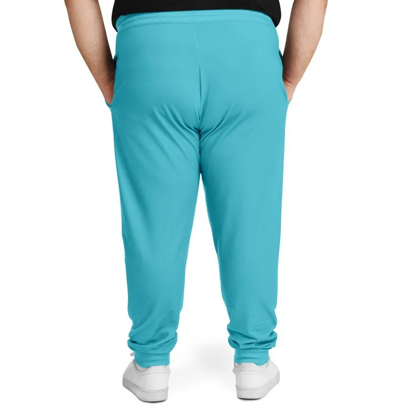 Pastel Warm Cyan Joggers | Unisex | with PLUS sizes | Bright Pastel Warm Cyan | C60M0Y15K0