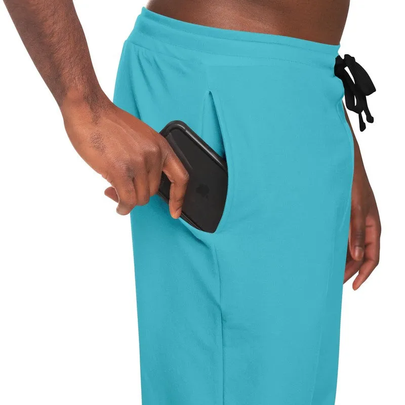Pastel Warm Cyan Joggers | Unisex | with PLUS sizes | Bright Pastel Warm Cyan | C60M0Y15K0