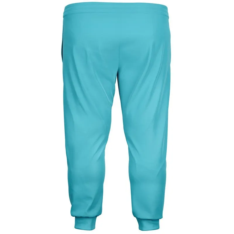 Pastel Warm Cyan Joggers | Unisex | with PLUS sizes | Bright Pastel Warm Cyan | C60M0Y15K0