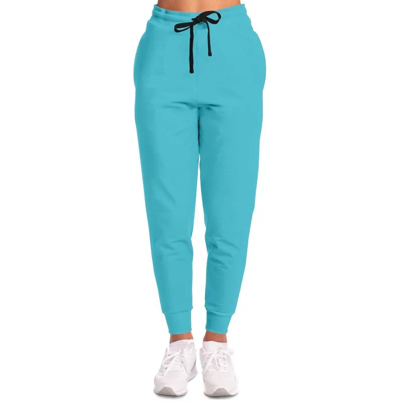 Pastel Warm Cyan Joggers | Unisex | with PLUS sizes | Bright Pastel Warm Cyan | C60M0Y15K0