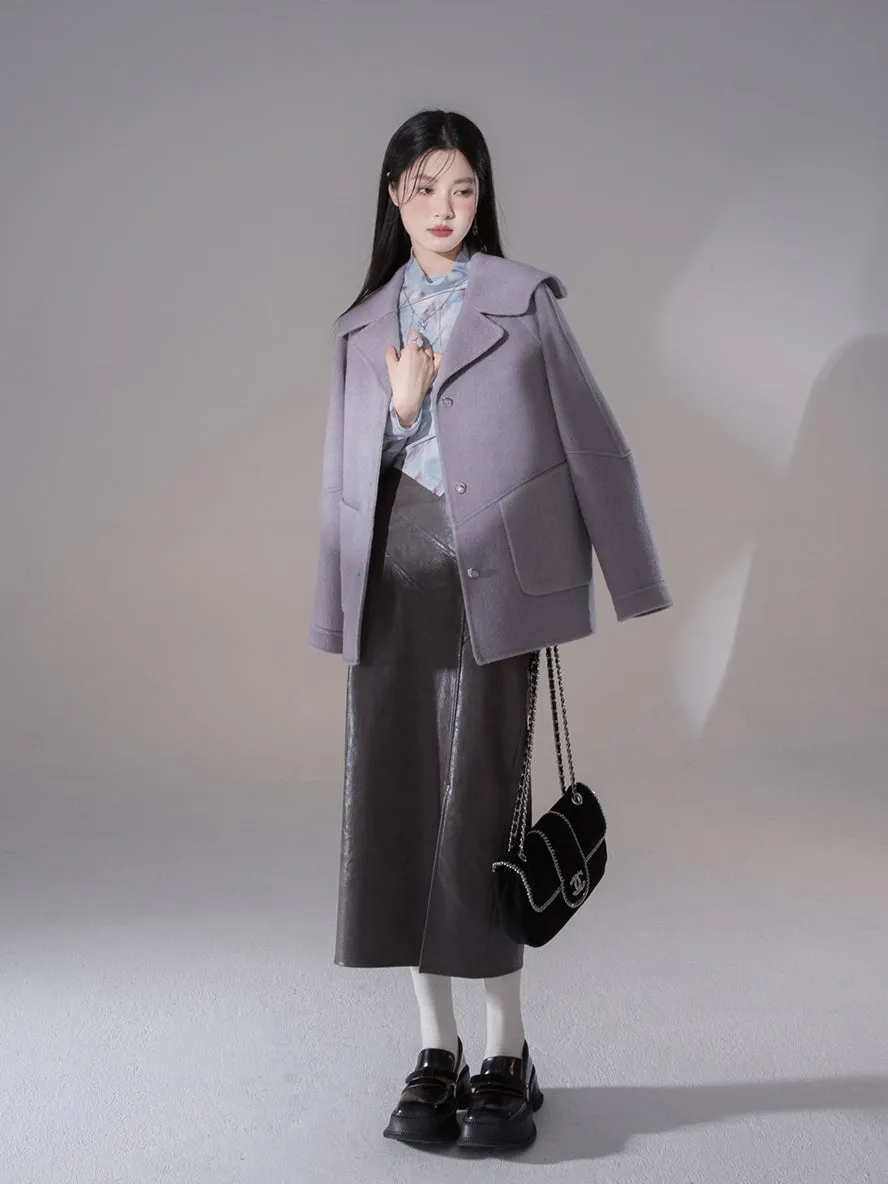 Pencil-Skirt Leather Cool Long-Skirt