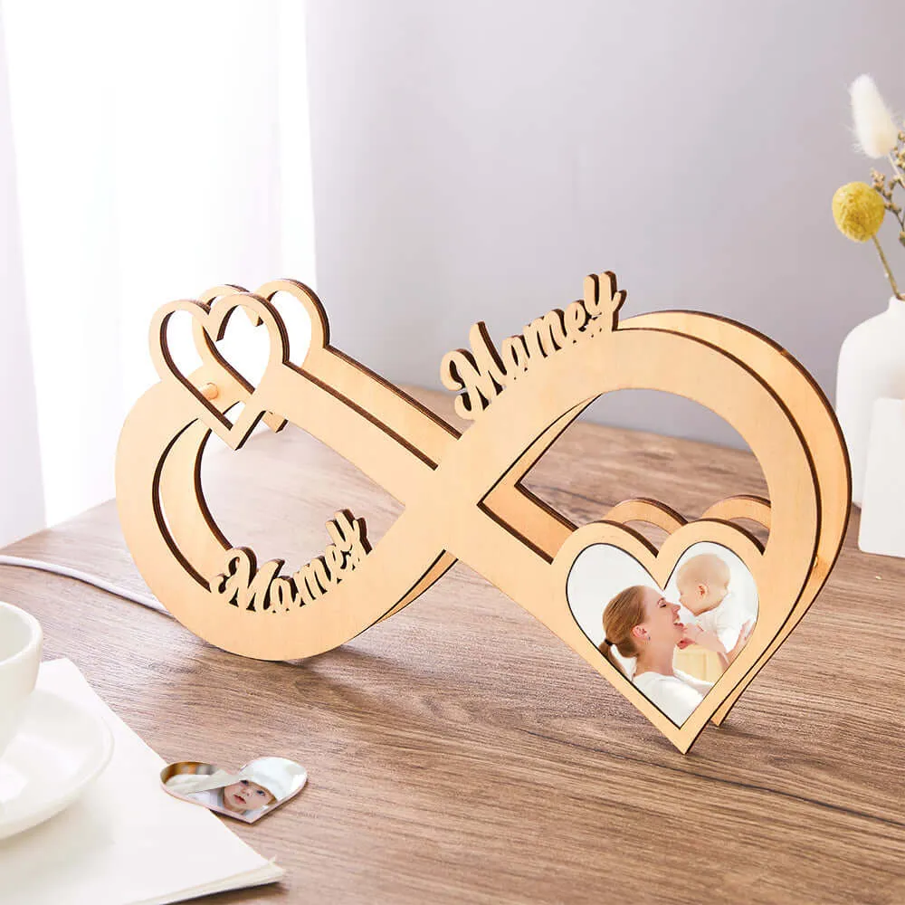Personalized Custom Infinity Photo Wooden Night Light