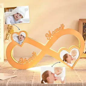 Personalized Custom Infinity Photo Wooden Night Light