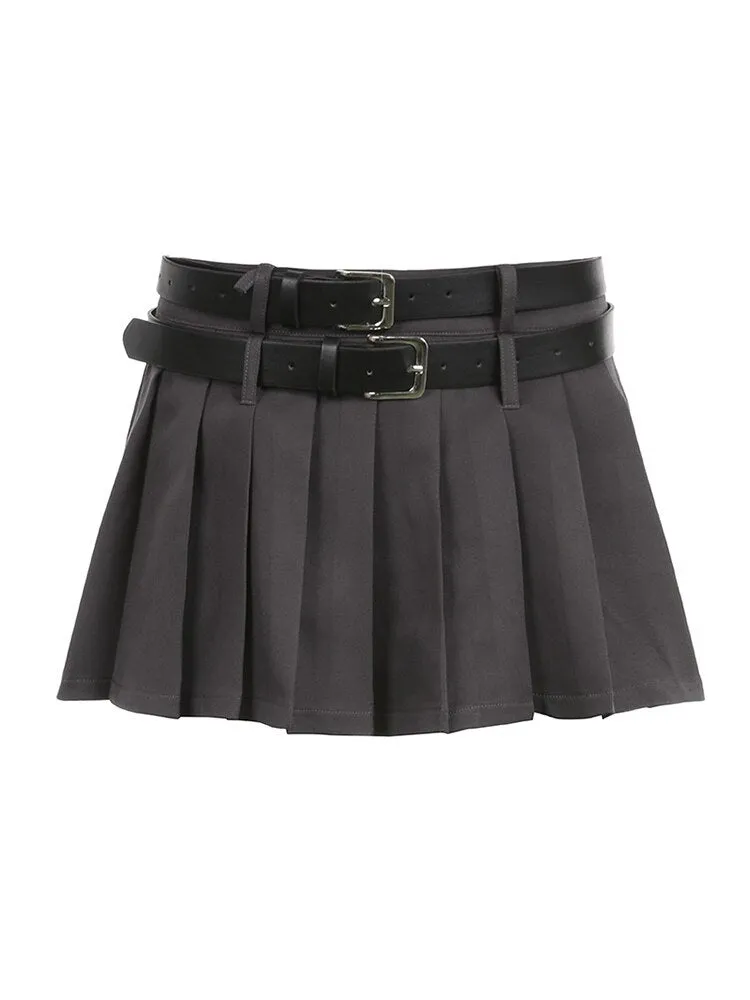Pleated Skirt With Belt