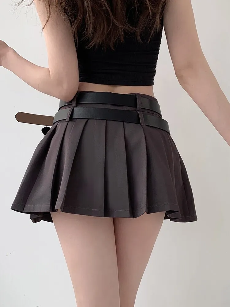 Pleated Skirt With Belt