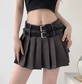 Pleated Skirt With Belt