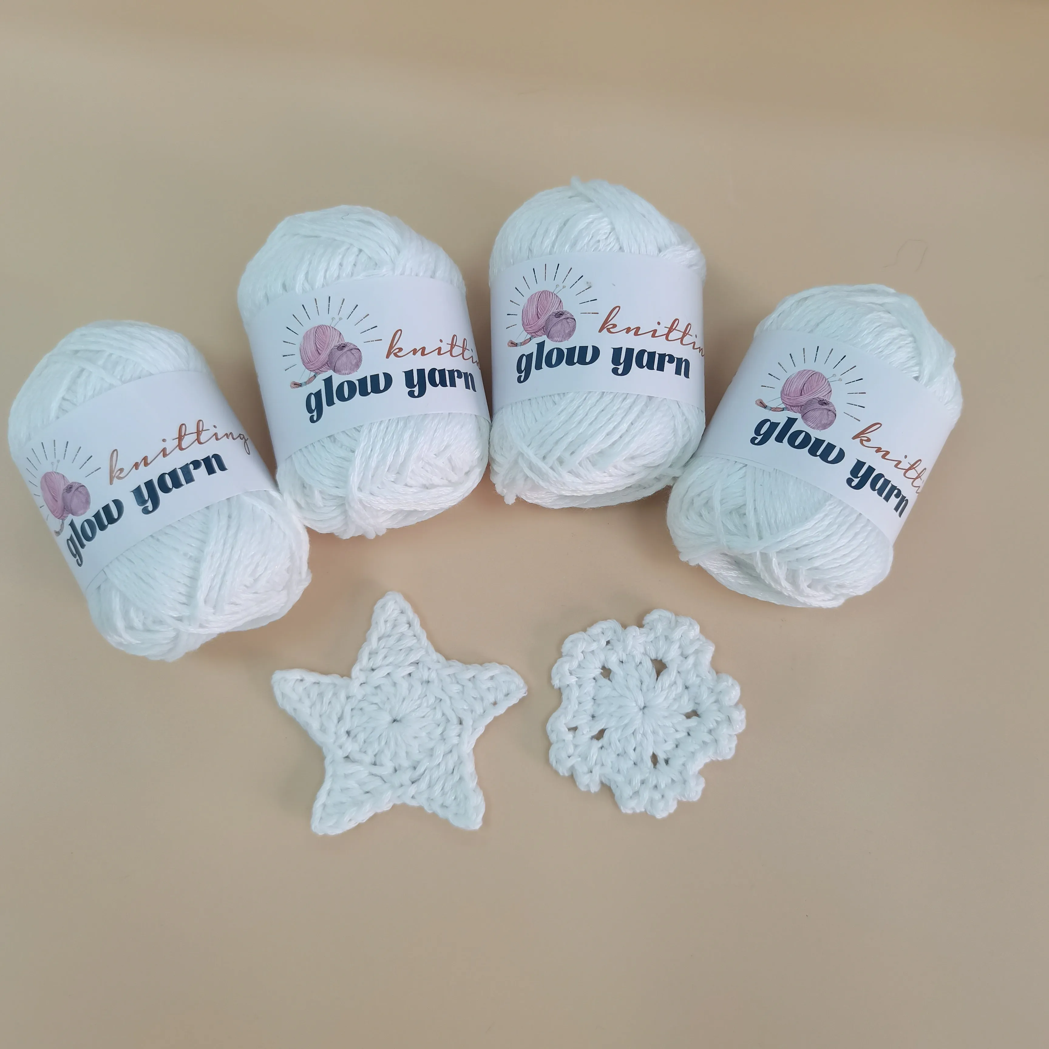 Polyester Luminous yarn glow in the dark fluorescent crochet yarn