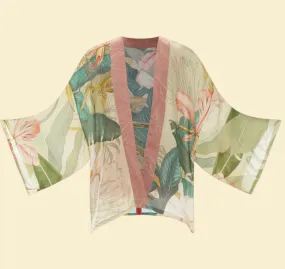 Powder Delicate Tropics Kimono Jacket - Sage