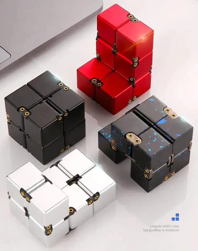 Premium Infinity Cube Aluminium/ Metal Fidget Toy - Weighted