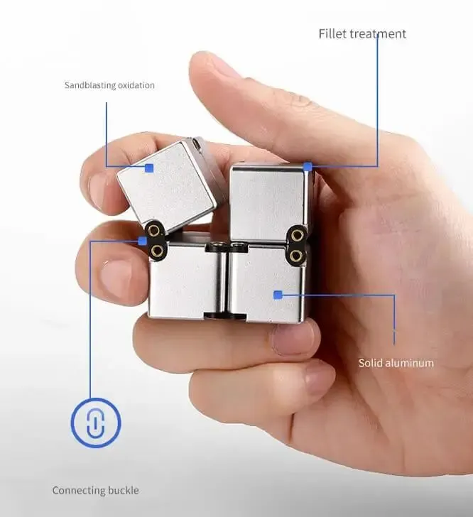 Premium Infinity Cube Aluminium/ Metal Fidget Toy - Weighted