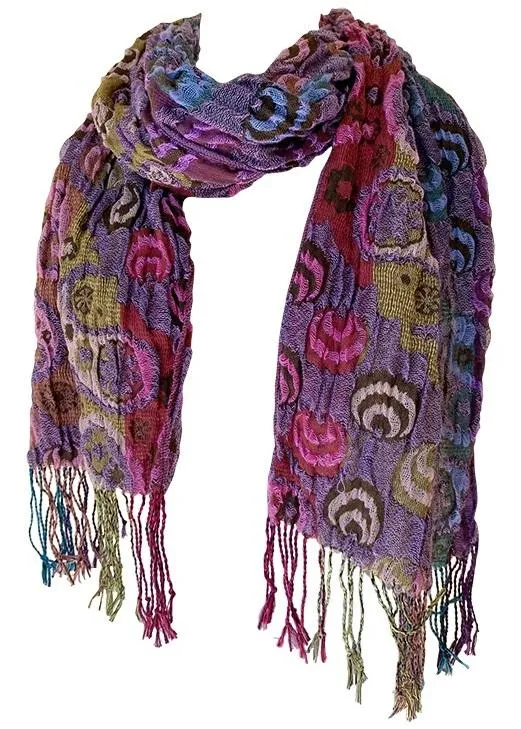 Purples Textured Dot Scarf