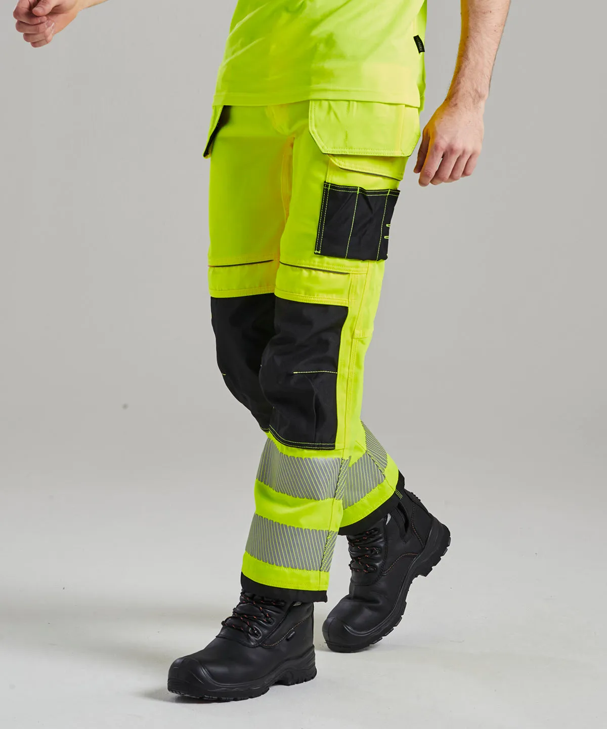 PW3 Hi-vis holster work trousers (T501) regular fit | Yellow/Black