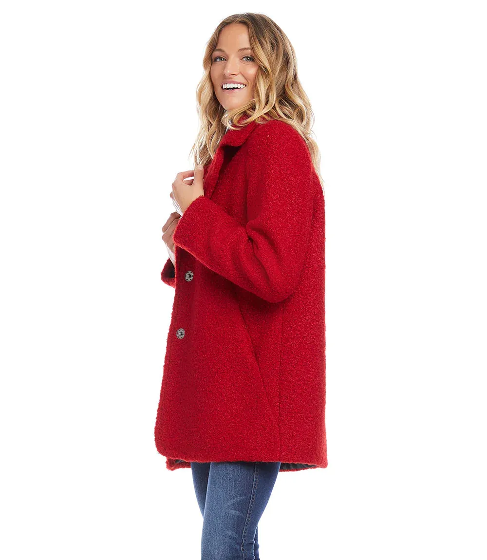 Red Boucle Coat