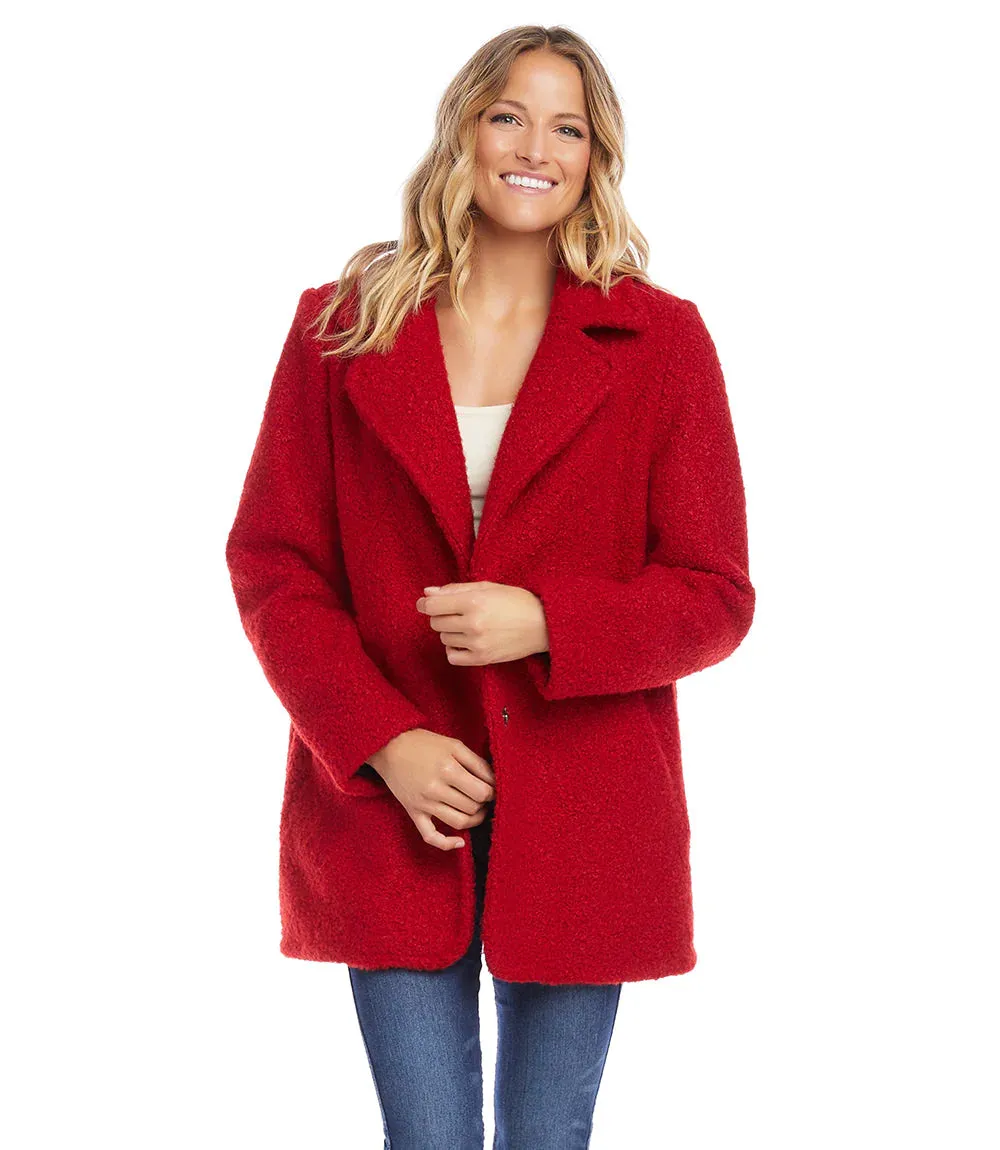 Red Boucle Coat