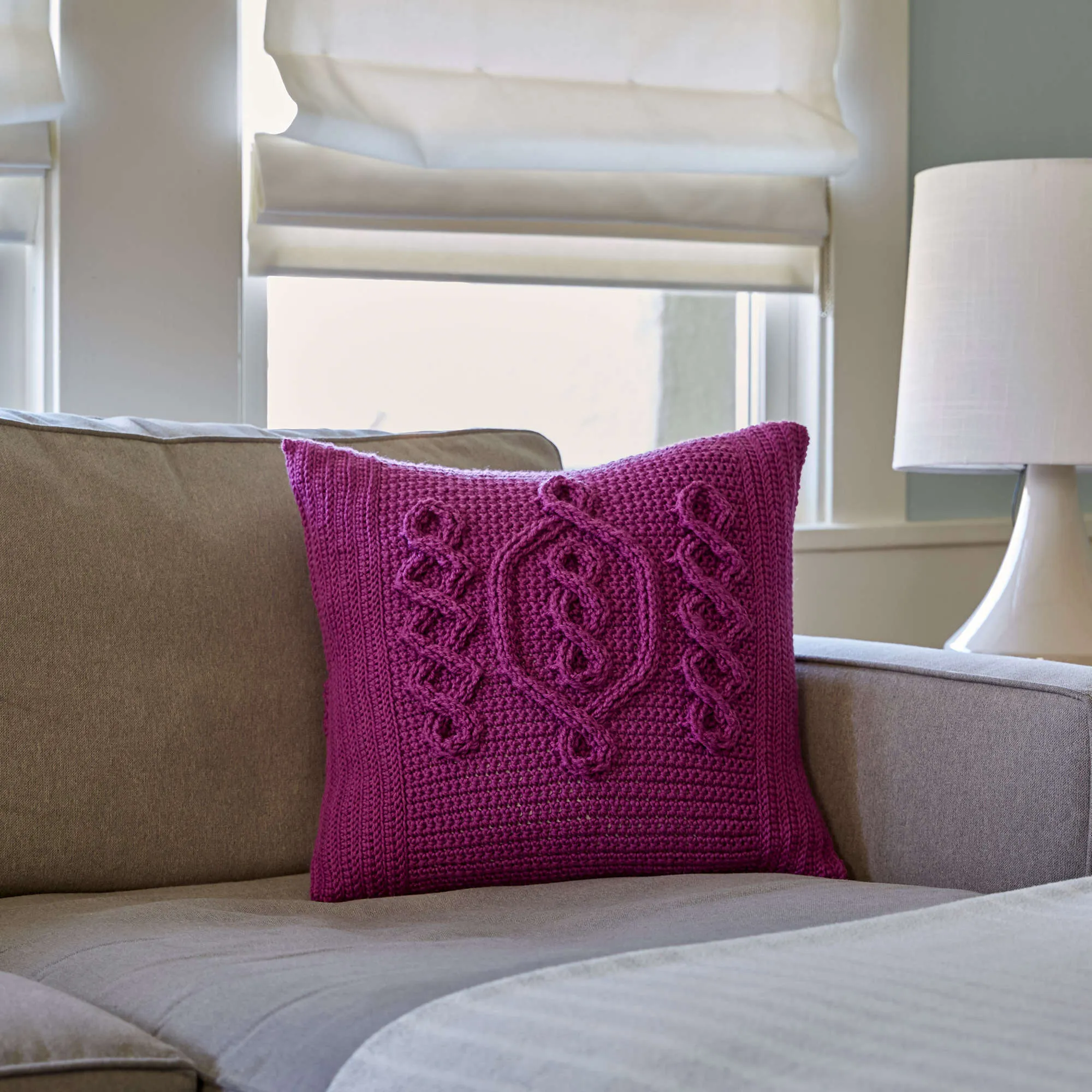 Red Heart Hygge Chic Crochet Pillow