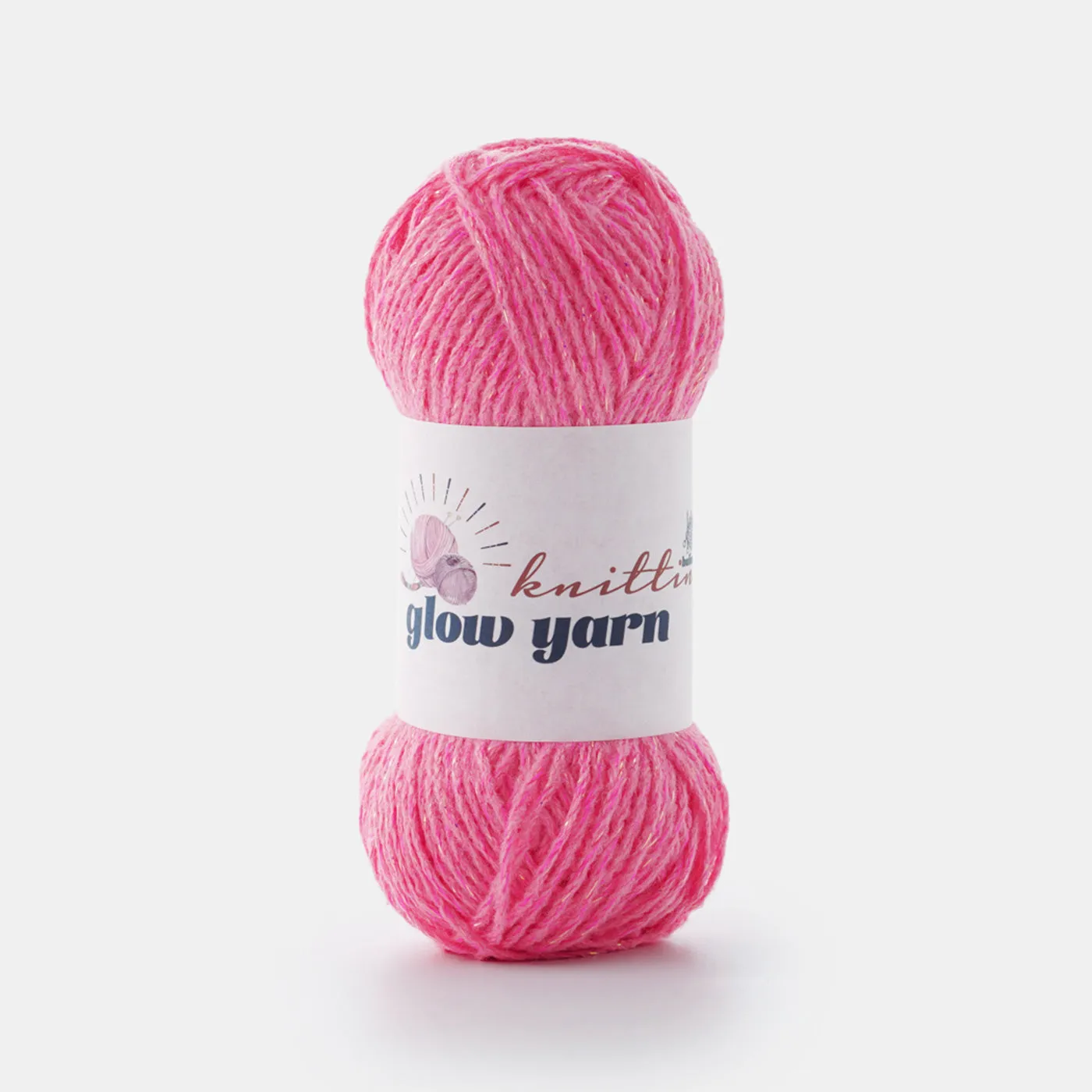 RED light fluorescent Luminous metallic crochet yarn