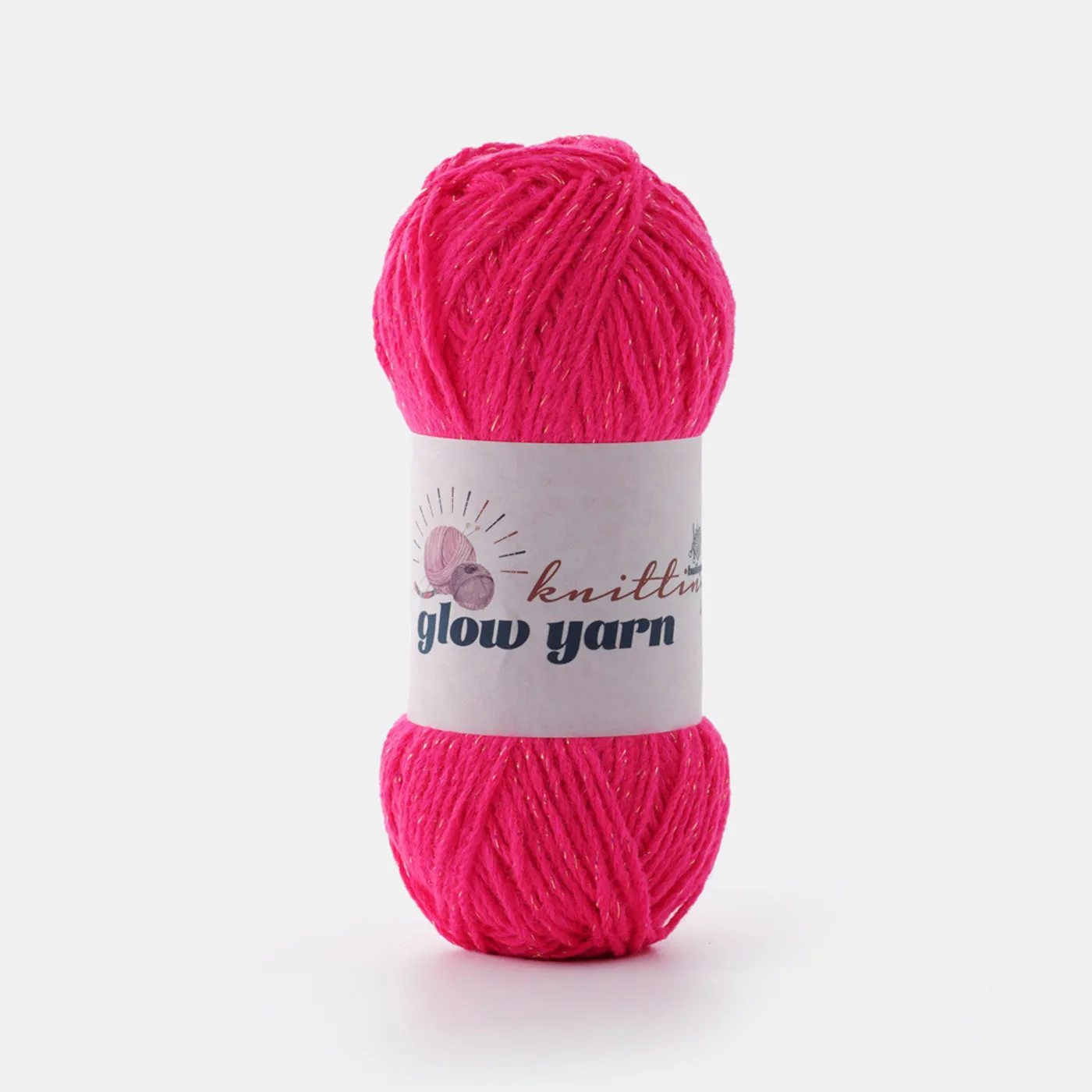 RED light fluorescent Luminous metallic crochet yarn