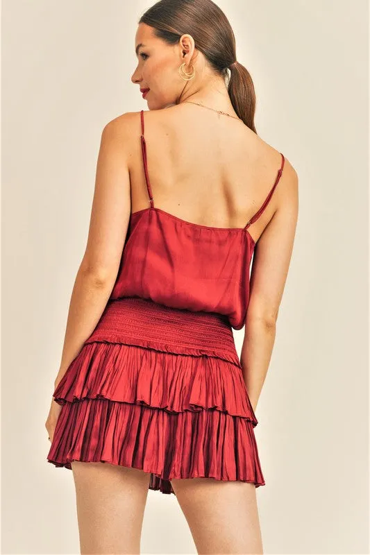 Red Valentine Sweetheart Tiered Skirt