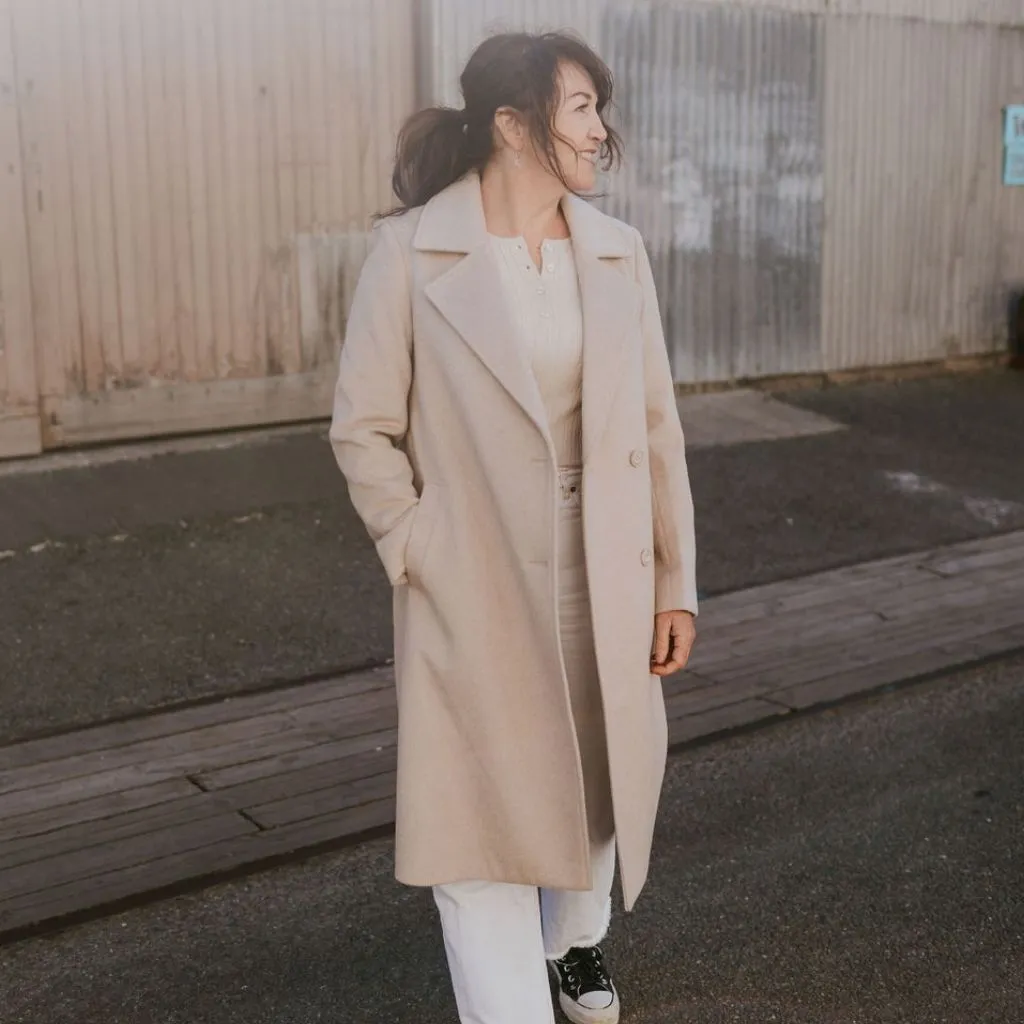 Rumour Women's Woolen Coat - Oatmeal